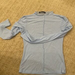 Zara top, never worn without tags. Mesh top, blue